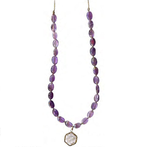Michelle Pressler Jewelry Amethyst Necklace 4252A Artistic Artisan Designer Jewelry