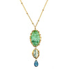 Michelle Pressler Jewelry Necklace Chrysophrase and London Topaz 2962, Artistic Artisan Designer Jewelry