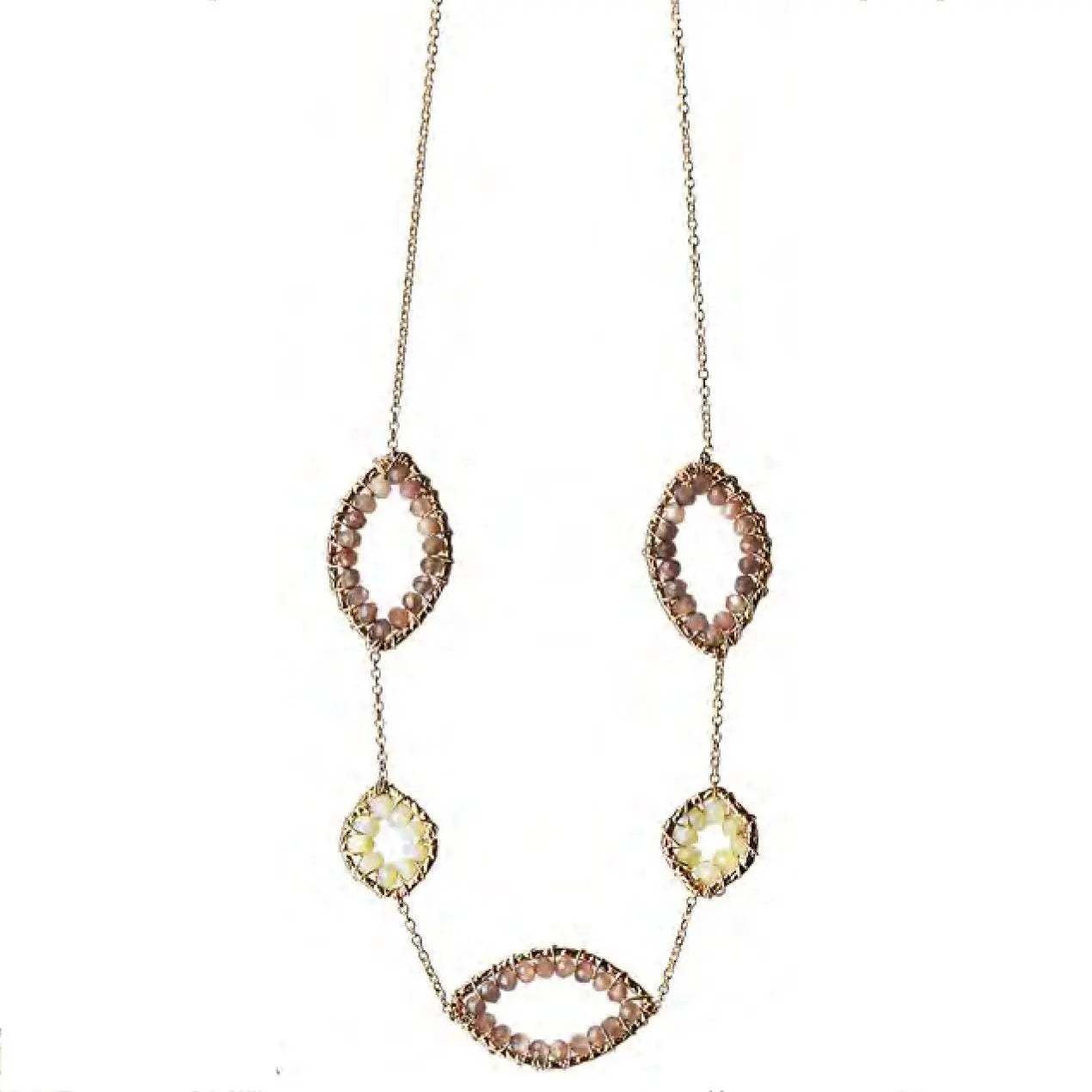 Michelle Pressler Jewelry Ethiopian Opal Chocolate Moonstone Necklace 4728A Artistic Artisan Designer Jewelry