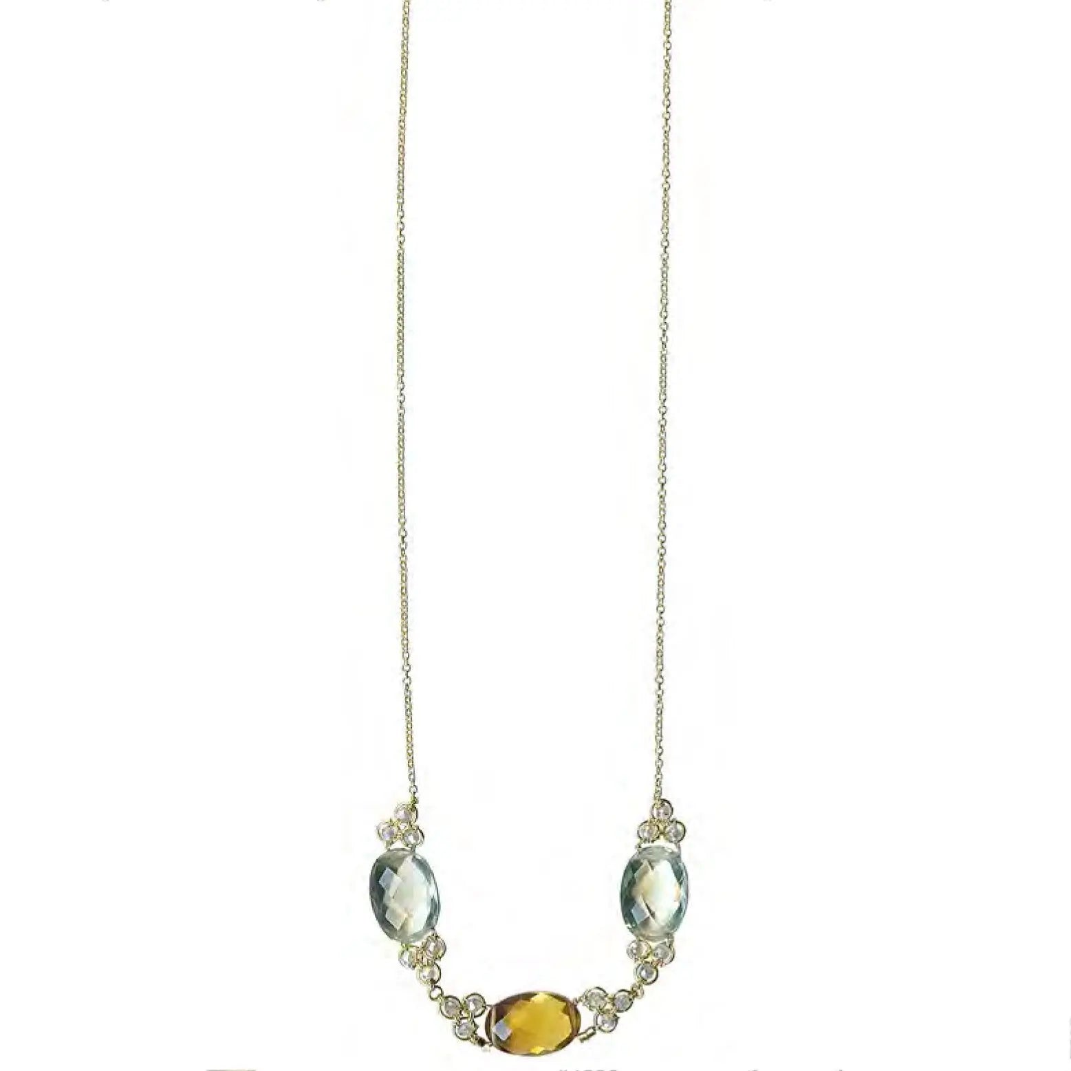 Michelle Pressler Jewelry Green Amethyst Whiskey Quartz Necklace 4803 Artistic Artisan Designer Jewelry