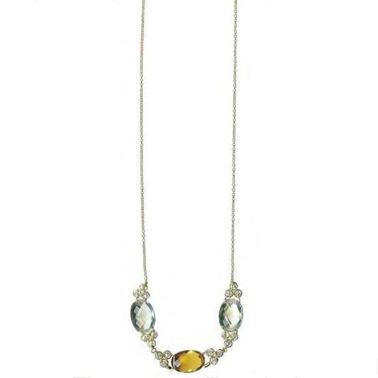 Michelle Pressler Jewelry Green Amethyst Whiskey Quartz Necklace 4803 Artistic Artisan Designer Jewelry