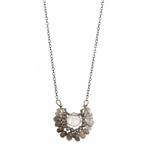 Michelle Pressler Jewelry Necklace Labradorite and Pearl 2353, Artistic Artisan Designer Jewelry