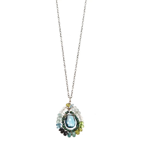 Michelle Pressler Jewelry Necklace London Topaz 2357, Artistic Artisan Designer Jewelry