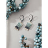 Michelle Pressler Ombre Beaded Tab Earrings 4990 with AustralIan and Dark Sapphires and Natural Blue Zircons Artistic Artisan Designer Jewelry