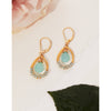 Michelle Pressler Organic Earrings 5180 with Aqua Chalcedony Drop and Natural Blue Zircons Artistic Artisan Designer Jewelry