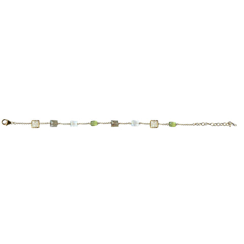 Michelle Pressler Jewelry Peridot Bracelet 4705 with Australian Opal Artistic Artisan Designer Jewelry