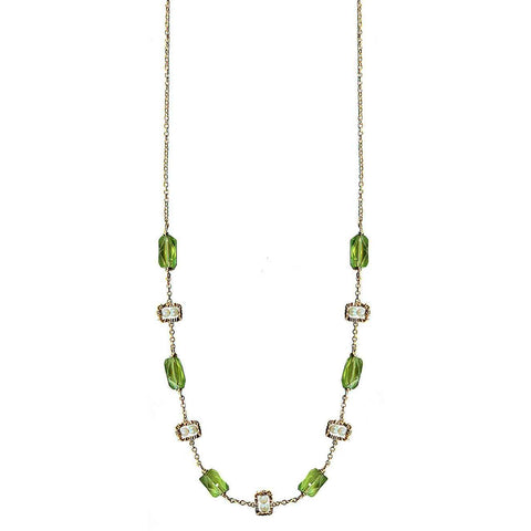 Michelle Pressler Jewelry Peridot Necklace 4673 A with Australian Opal Artistic Artisan Designer Jewelry