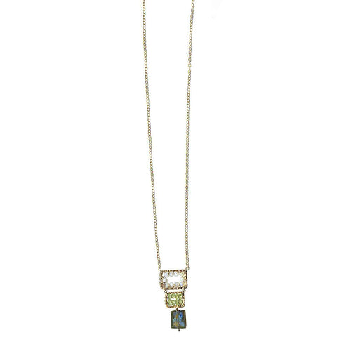 Michelle Pressler Jewelry Peridot Necklace 4971 with Australian Opal and Labradorite Artistic Artisan Designer Jewelry