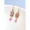 Michelle Pressler Pink Double Scallop Earrings 4617 with Multi Color Spinels, and Pink Sapphire Drops Artistic Artisan Designer Jewelry