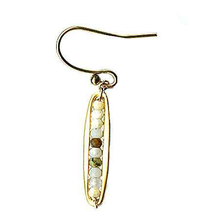 Michelle Pressler Jewelry Pods Earrings 4946 A with Yellow Opal Artistic Artisan Designer Jewelry