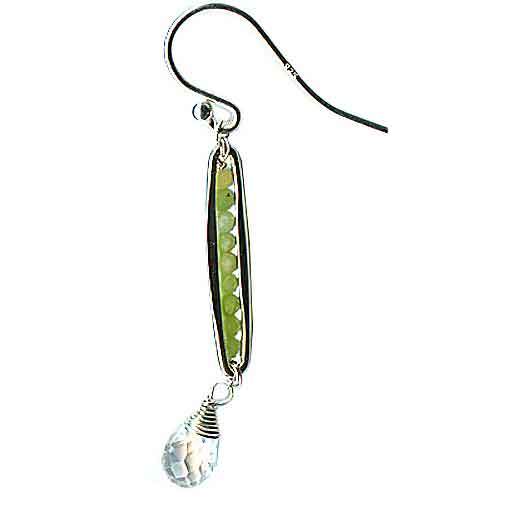 Michelle Pressler Jewelry Pods Earrings 4946 with Lemon Chalcedony and Aquamarine Artistic Artisan Designer Jewelry