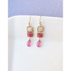 Michelle Pressler Rose Double Box Earrings 4244 with Pink Sapphires and White Zircons Artistic Artisan Designer Jewelry