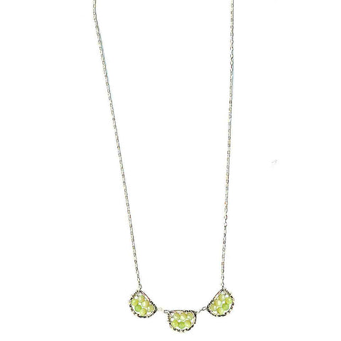 Michelle Pressler Jewelry Scallop Necklace 4612 with Lemon Chrysoprase Artistic Artisan Designer Jewelry