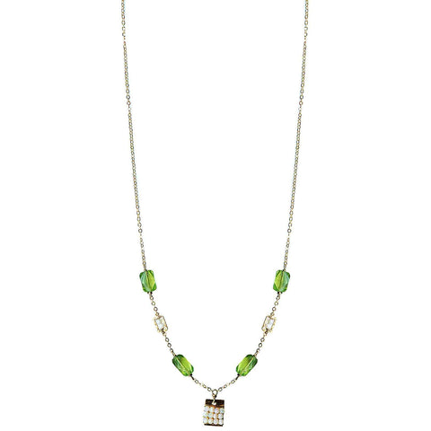 Michelle Pressler Jewelry Tabs Necklace 5022 with Peridot and Australian Opal Artistic Artisan Designer Jewelry