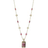 Michelle Pressler Jewelry Tabs Necklace 5020 with Pink Tourmaline Australian Opal and Spinel Artistic Artisan Designer Jewelry