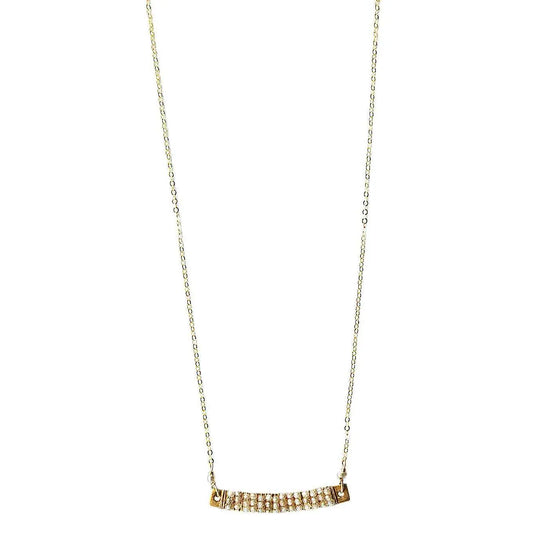Michelle Pressler Jewelry Wrapped Bars Necklace 4931 with Natural Zircon Artistic Artisan Designer Jewelry