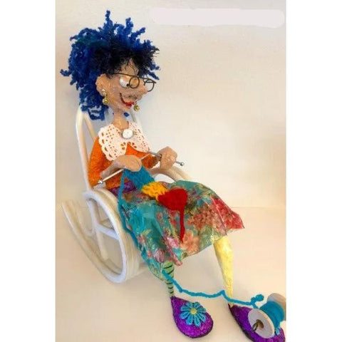 Naava Naslavsky Knitting Therapy Art in Paper Mache Humorous Whimsical Sculptures