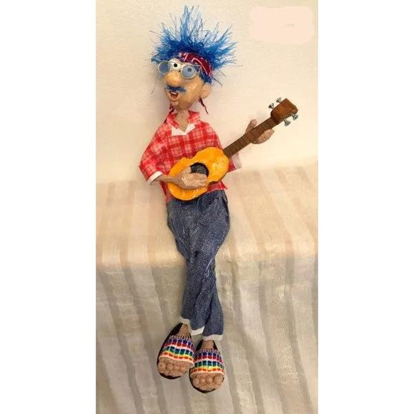Naava Naslavsky The Guitar Playing Musician Art in Paper Mache Humorous Whimsical Sculptures