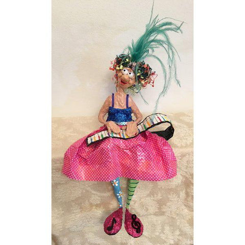 Naava Naslavsky The Piano Player Musician 2 Art in Paper Mache Humorous Whimsical Sculptures