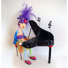 Naava Naslavsky The Piano Player Musician Art in Paper Mache Humorous Whimsical Sculptures