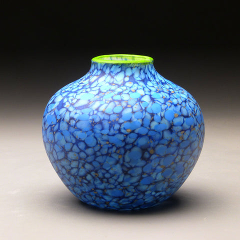 Native Vessel in Blue Handblown Glass Vase by Thomas Spake Studios Artisan Handblown Art Glass Vases