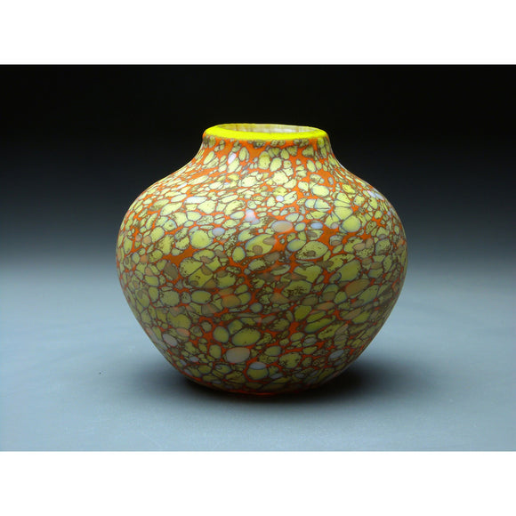 Native Vessel in Orange Handblown Glass Vase by Thomas Spake Studios Artisan Handblown Art Glass Vases