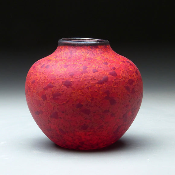 Native Vessel in Red Handblown Glass Vase by Thomas Spake Studios Artisan Handblown Art Glass Vases