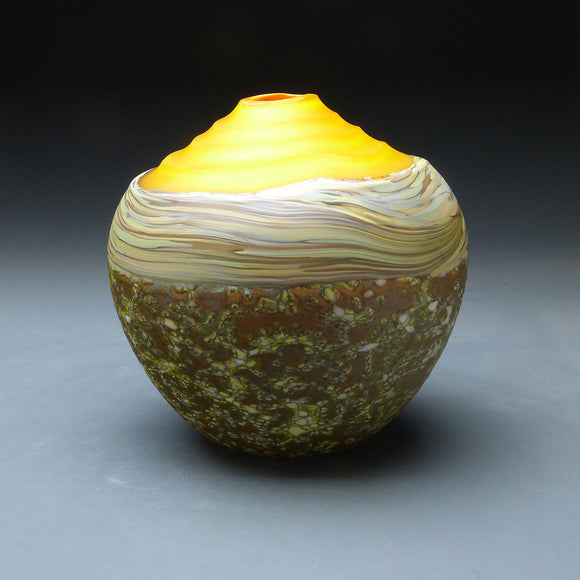 Pinnacle Series in Cinder Cone Handblown Glass Vase by Thomas Spake Studios Artisan Handblown Art Glass Vasesa