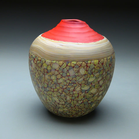 Pinnacle Series in Maroon Bells Handblown Glass Vase by Thomas Spake Studios Artisan Handblown Art Glass Vases