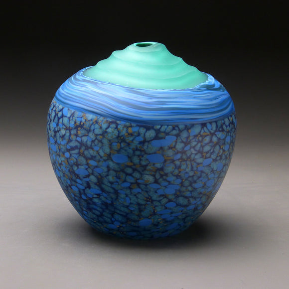 Pinnacle Series in Twilight Handblown Glass Vase by Thomas Spake Studios Artisan Handblown Art Glass Vases