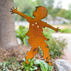 Prairie Dance Garden Stake Sculpture Boy Dancer Artistic Artisan Designer Garden Art