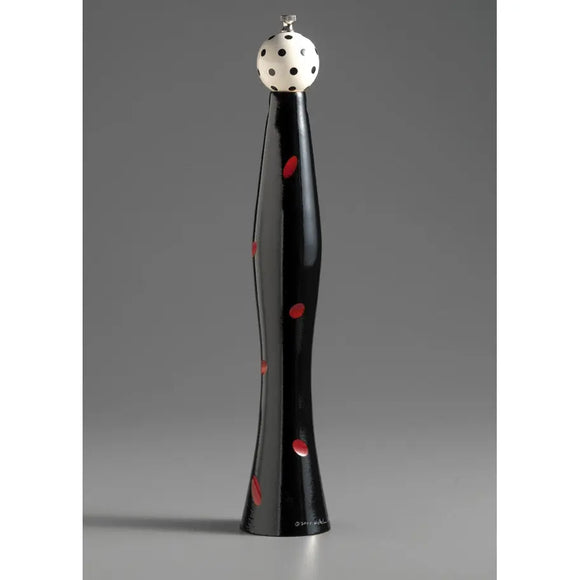 E2-3 in Black, Red, and White Wooden Salt and Pepper Mill Grinder Shaker by Robert Wilhelm of Raw Design