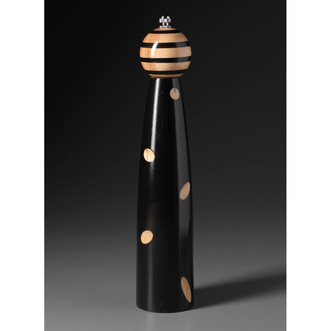 Ellipse E-13 in Black and Natural Wood Wooden Salt and Pepper Mill Grinder Shaker by Robert Wilhelm of Raw Design