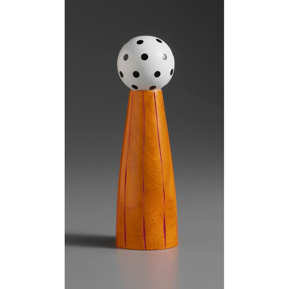 G-3 in Orange, Red, Black, and White Wooden Salt and Pepper Mill Grinder Shaker by Robert Wilhelm of Raw Design