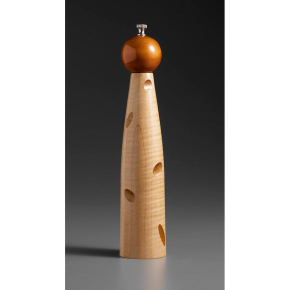 Wood Salt Shaker or Pepper Mill-Grinder Ellipse E-3 by Raw Design by Robert Wilhelm Artistic Artisan Designer Wooden Salt and Pepper Mill Grinders