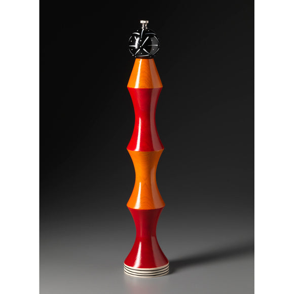 A2-1 in Red, Orange, Black, and White Wooden Salt and Pepper Mill Grinder Shaker by Robert Wilhelm of Raw Design