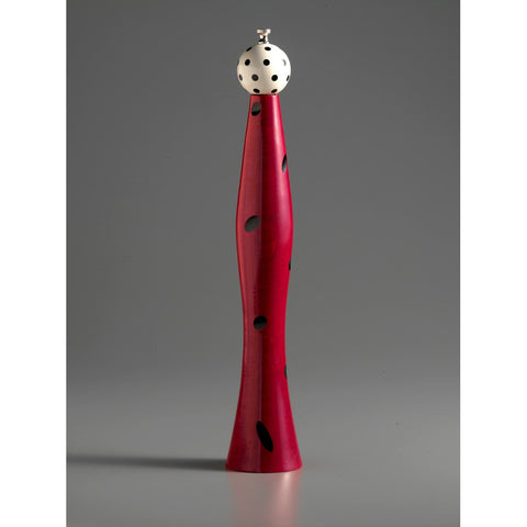 E2-6 in Red, Black, White Wooden Salt and Pepper Mill Grinder Shaker by Robert Wilhelm of Raw Design