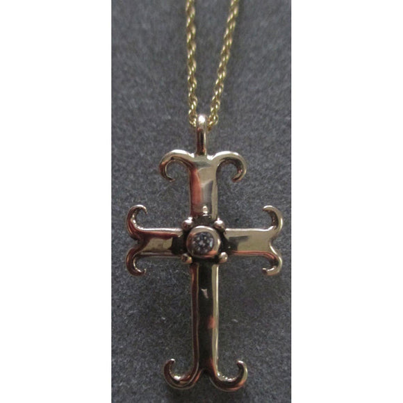 Richelle Leigh 14Kt Gold Diamond Swirl Cross Pendant Necklace PDT92YG Artistic Designer Handcrafted Jewelry