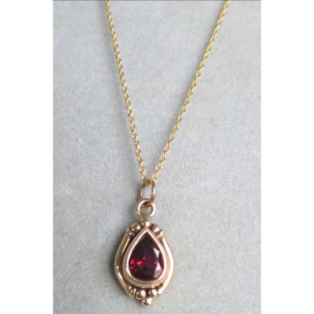 Buy Garnet Necklace Silver UK 10x7mm Natural Garnet Teardrop Pendant Silver Garnet  Jewellery Jewelry 2nd Anniversary January Birthstone UK Online in India -  Etsy