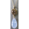 Richelle Leigh 14Kt Gold Swirl Blue Chalcedony Briolette Pendant Necklace PDT66YG Artistic Designer Handcrafted Jewelry