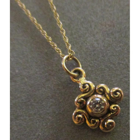 Richelle Leigh 14Kt. Gold Swirl Diamond Pendant PDT24YG Artistic Designer Handcrafted Jewelry