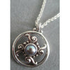 Richelle Leigh Sterling Silver Circle Swirl Gray Pearl Pendant PDT35SSP Artistic Designer Handcrafted Jewelry