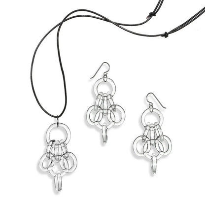 Cluster Necklace and Earring Set