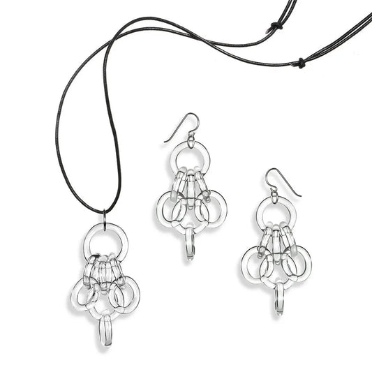 Cluster Necklace and Earring Set