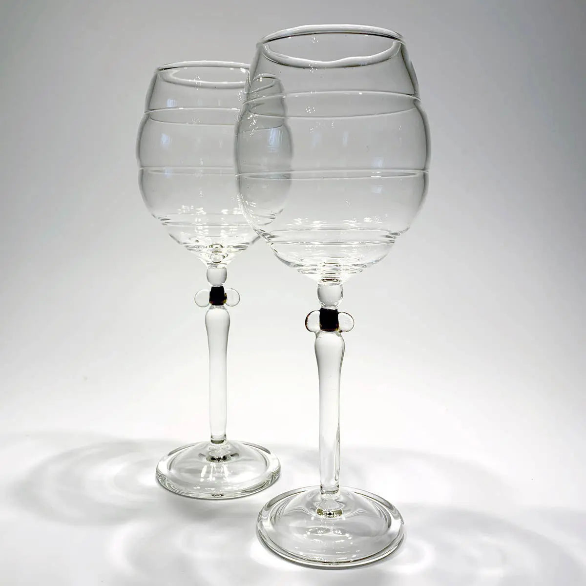 Sage Studios Glass Beehive Goblets Artistic Functional Art Glass Goblets