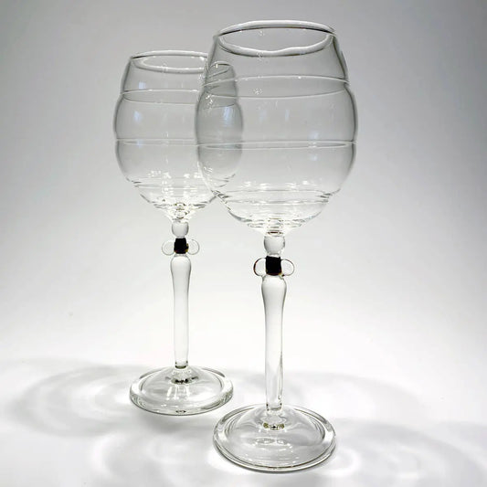Sage Studios Glass Beehive Goblets Artistic Functional Art Glass Goblets
