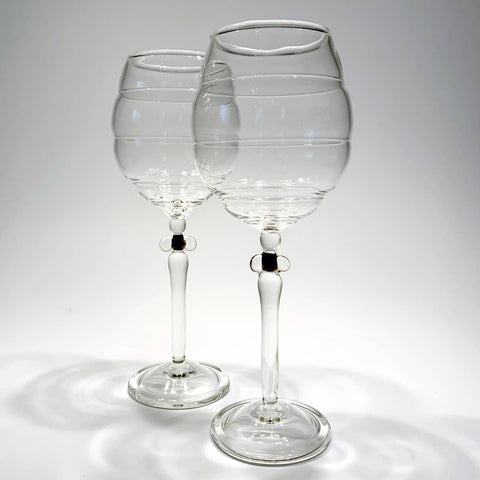 Sage Studios Glass Beehive Goblets Artistic Functional Art Glass Goblets