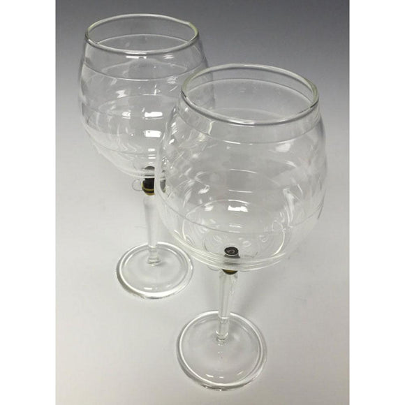 Sage Studios Glass Beehive Goblets Set of Two Bees Line Functional Art Glass Drinkware
