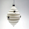 Beehive Glass Ornament  in White by Sage Churchill Foster, Sage Studios