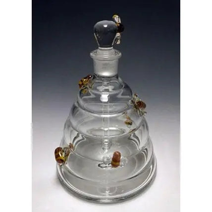 Sage Studios Glass Beehive Perfume Bottle Bees Line Functional Art Glass Perfume Bottles